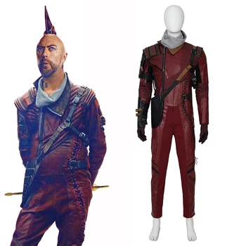 Guardians Yıldız Efendisi Kraglin Cosplay Kostüm Tulumlar Seti Cadılar Bayramı Karnaval Takım Elbise Süper Kahraman Kraglin Cosplay Seti Erkek Savaş Takım Elbise