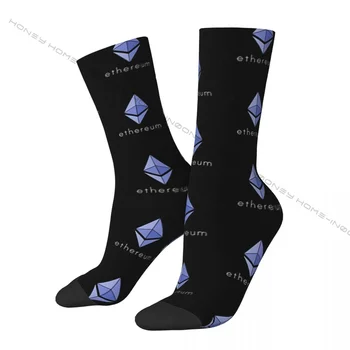 Komik Çılgın Çorap Erkekler için Ethereum ETH Hip Hop Harajuku Kripto Simgesi Dikişsiz Desen Baskılı Erkek Ekip Çorap Rahat Hediye