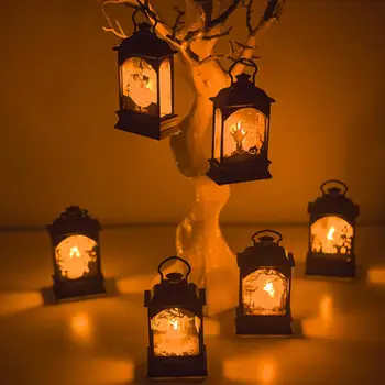 Cadılar Bayramı kabak cadı hayalet led ışık asılı lamba fener ev partisi dekoru