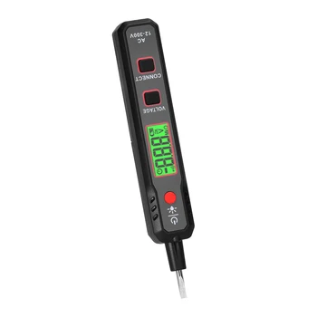 LCD elektrikli test kalemi AC12-300V voltmetre canlı / sıfır Tel Dedektörü Kablo kesme noktası bulucu el feneri ile ses ışık alarmı