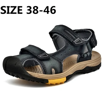 Yeni Erkek Sandalet Moda Tasarım nefes alan günlük yaz ayakkabı Erkekler Yumuşak Alt Açık plaj sandaletleri Büyük Boy 38-46