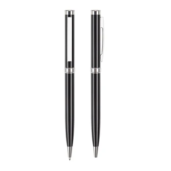 2 adet Lüks Geri Çekilebilir Tükenmez Kalem Siyah Mürekkep Kalem 0.5 mm Noktası Erkekler Kadınlar için Profesyonel Yönetici Ofis Damla Nakliye
