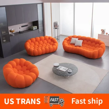 Modern Döşemeli kumaş tembel kanepe sandalye,turuncu