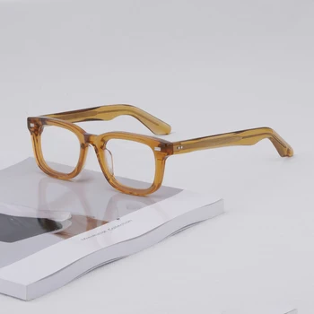 Japon El Yapımı Vintage Gözlük Çerçevesi KLUTZ Erkekler Okuma Miyopi Reçete Gözlük Kadınlar Marka Çerçeve Kare Gözlük