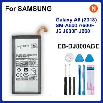 Samsung Orijinal Pil Samsung Galaxy A6 (2018) SM-A600 A600F J6 J600F J800 EB-BJ800ABE 3000mAh Yedek Pil