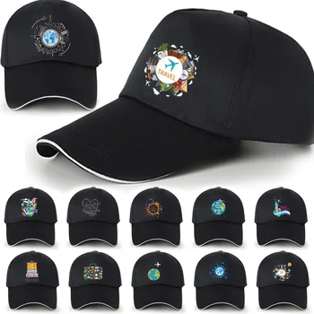 Beyzbol şapkası Sevimli Güneş Kapaklar balıkçı şapkası Erkekler Kadınlar için Seyahat Baskı Snapback Düz Fatura Hip Hop Nefes Örgü Vizör Şapkalar