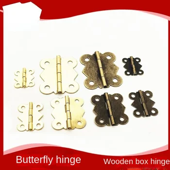 10 Adet Mini Kelebek Kapı Menteşeleri Mobilya Parçaları Antika Dolap Çekmece Mücevher Kutusu Süslemeleri Menteşe Vidalar ile