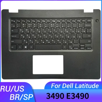 YENİ Rusça / ABD / İspanyolca Latin / Brezilya laptop dell için klavye Latitude 3490 E3490 palmrest ile üst kapak