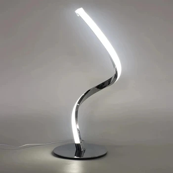 LED Spiral Masa Lambası Kavisli Masa Başucu Lambası Soğuk Beyaz Sıcak Beyaz Dokunmatik Karartma masa lambası Oturma Odası Okuma İçin Ev Dekor