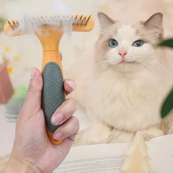 Pet Kedi Epilasyon Tarak Köpek masaj Fırçası Kısa Uzun Kalın Saç Kürk Dökülme Temizleme Aracı Damat Pürüzsüz Tırmık