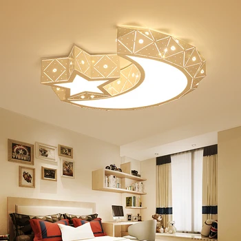 Modern LED tavan avize ışıkları beyaz ay ve yıldız LED lamba LED avize aydınlatma fuaye yatak odası için modern avize