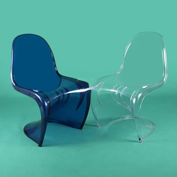 İskandinav Plastik Oturma Odası Sandalyeleri Yaratıcı Ev Mobilyaları Basit Arkalığı kanepe Sandalye Tasarımcı Akrilik Şeffaf yemek Sandalyesi