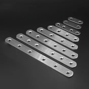 Yassı paslanmaz çelik Açı metal braket Konektörü Mobilya DIY Laminat Destek sabit parça Düz Parça Köşe Kodu