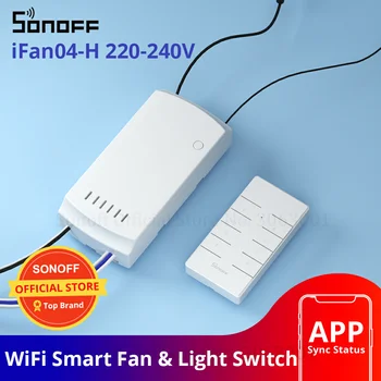 SONOFF ıFan04-H WiFi akıllı Fan anahtarı 220-240V ayarlamak fan ışık kontrolörü Desteği APP Ses 433MHz RF Uzaktan kumanda Alexa