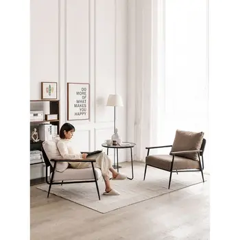 Basit modern ferforje rahat tekli koltuk oturma odası yatak odası balkon kanepe sandalye kanepe koltuk takımı oturma odası mobilya