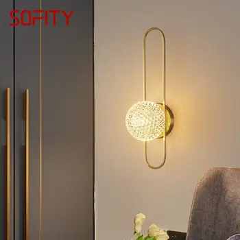 SOURA çağdaş pirinç duvar lambası LED altın aplik ışık basit ve lüks yaratıcı ev oturma odası dekor için