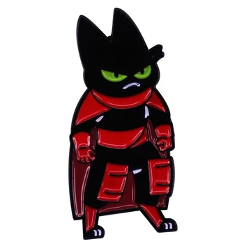 Kahraman Saf Kalp Maomao Emaye Pin Sırt Çantası rozet pimleri Kırmızı Pelerin Siyah Kedi Broş Takı Hediyeler
