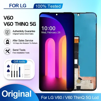 6.8 İnç V60 ThinQ 5G LG V60 Lcd dokunmatik ekranlı sayısallaştırıcı grup LM-V600 A001LG Ekran Araçları İle