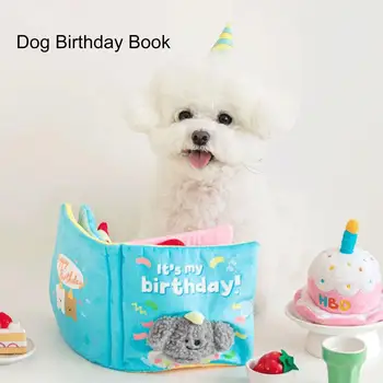 Dayanıklı Sızdıran Gıcırtılı Pet Oyuncaklar Gıda Koklama Köpek Doğum Günü Kitap Sevimli Bez Kitap Oyuncak Köpek Dahili Ses Gizli Gıda Kitap Pet Oyuncak