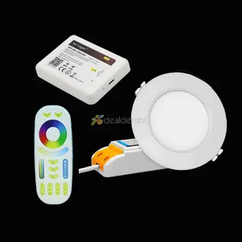 Miboxer 6W RGB+CCT LED Downlight FUT068 2.4 G kısılabilir Led panel aydınlatma Yuvarlak gömme ışık RF Uzaktan Kumanda+WL-Box1 Wifi