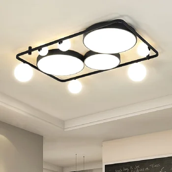 Yaratıcı LED tavan ışık yüzeyi montaj dikdörtgen kare Modern cam küre panel lambası yemek oturma odası yatak odası lobi