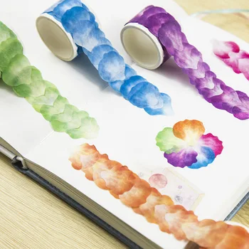 80 adet Yaratıcı Suluboya Petal Washi bant yapışkan Bant DIY Dekorasyon Scrapbooking Sticker Kırtasiye Ofis Aksesuarı