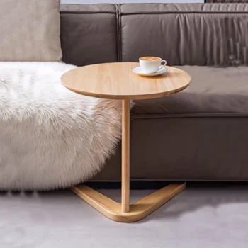 Yan sehpa İskandinav katı ahşap küçük çay masası yan sehpa oturma odası Mini çay masası köşe ev yuvarlak kaffee tische mobilya