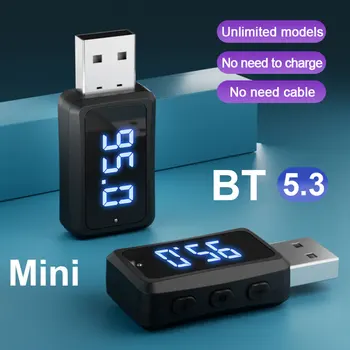 Kablosuz Araç FM Verici Alıcı Bluetooth Uyumlu 5.3 / 5.1 Handsfree Çağrı USB Dongle Adaptörü Kablosuz Ses Radyo