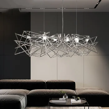 Avizeler ışıkları 2023 İskandinav tasarımcı yaratıcı LED ışıkları avize paslanmaz çelik Modern oturma odası yemek odası lobi
