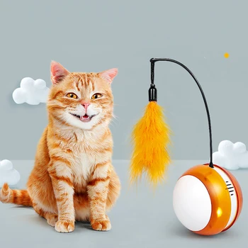 Elektronik Pet kedi oyuncak akıllı otomatik algılama engelleri ledli tekerlek şarj edilebilir flaş haddeleme renkli ışık elektrikli kedi sopa