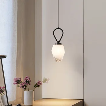 Buz cam G9 LED kolye ışıkları siyah altın bakır tel ayarlanabilir başucu lambası yemek odası mutfak süspansiyon aydınlatma armatürleri