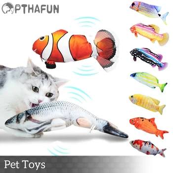 Elektrikli Kedi Oyuncak Balık Pet Kedi Oyuncak Simülasyon Balık Salıncak Yavru Dans Balık Oyuncak Komik Kediler Çiğneme Oyun Malzemeleri USB Bağlantı Noktası