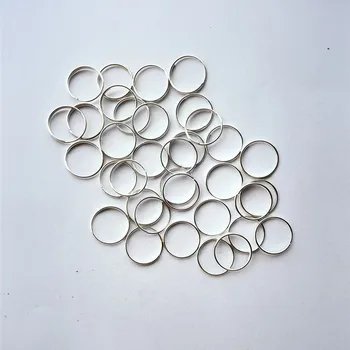 En Kaliteli 100 adet Gümüş Paslanmaz Çelik Yüzük Kristal Sekizgen Boncuk 12MM (1.5 Daire ) konnektörler Cam Kolye Metal Kanca