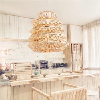 Modern yaratıcı Pagoda kolye ışık el yapımı sanat dokuma armatürler oturma odası yatak odası yemek mutfak dekorasyon avizeler