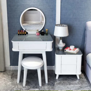 Işıkları aynalı tuvalet masası Yatak Odası Kadın Kız Yatak Odası Tuvalet masası Dolabı Avrupa Tocador Maquillaje Ev Mobilyaları