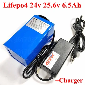 24v 6.5 Ah Lifepo4 6Ah 25.6 v pil dc güç kaynağı 24v 10Ah taşınabilir tekerlekli sandalye araçları pil paketi pcb BMS + 29.2 v 2A şarj cihazı