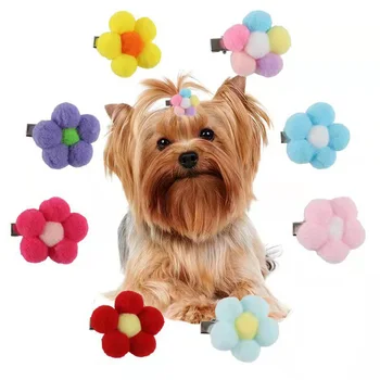 Çiçek Tasarım Pet Tokalar Terylen Ördek Gagası Klip Bakım Sevimli Moda Yeni Pet Malzemeleri Kedi Köpek Moda evcil hayvan aksesuarları