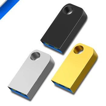 Gümüş / Altın / Gri U Disk 32G 64 GB USB 2.0 Taşınabilir Metal Mini USB Flash sürücü Laptop İçin usb pendrive Hediye