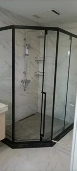 1200X900mm 304 Paslanmaz Çelik Çerçeve Banyo duşakabin Ismarlama Elmas Şeklindeki Cam Kabin Sürgülü Kapı 001A