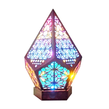 Zemin lambası Plastik Bohemian Elmas yıldızlı gökyüzü ışık projeksiyon lambası ev yatak odası Festivali fantezi arka plan aydınlatması