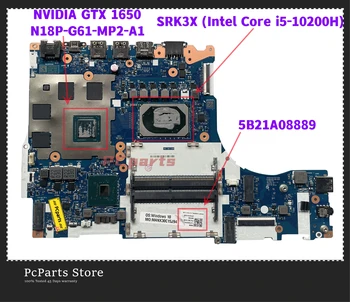 PcParts GY752/753 NM-C921 Için Lenovo Legion Y7000P 5-15IMH05 Laptop Anakart I5-10200H DDR4 GTX1650 4 GB 5B21A08889 Test
