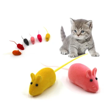 Kedi Oyuncaklar Akın Fare Ses Peluş Kauçuk Vinil Fare Pet Kedi Tren Kedi Gerçekçi Ses Oyuncaklar Kedi Malzemeleri Rastgele Renkler