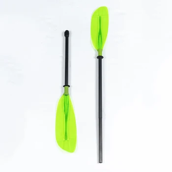 2 in 1 Kayık Kürek Yeşil Şeffaf çift taraflı tıraş bıçakları Kürek Finberglass Mil Şişme ayakta kullanılan kürek Sörf Kürek Kano Kürekler