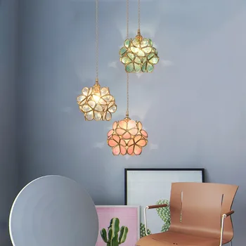 Modern Lambalar yaratıcı kristal cam lüks kolye ışık aydınlatma yatak odası başucu çiçek yemek odası ev dekorasyon asılı