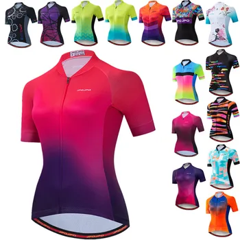 Weimostar Kadın Bisiklet Jersey 2024 Pro Team Bisiklet Gömlek Yaz Kısa Kollu Bisiklet Jersey Yarış Bisiklet Giyim Tops Maillot
