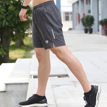 Erkek Rahat Şort Çabuk Kuruyan Nefes Örgü Spor Yaz Erkek kısa pantolon Düz Renk Artı Boyutu Şort Cepler ile
