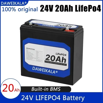 Batería de fosfato de hierro y litio LiFePO4 de 24V y 20Ah, batería BMS integrada para sistema de energía Solar, Motor de arrast