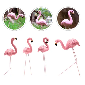 Bahçe Saksı Ekleme Flamingo Dekor Mikro Peyzaj Süslemeleri Saksı Balkon Hayvan Plug-in Dekorları