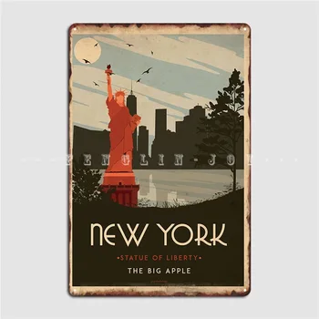 New York Art Deco Metal Burcu Kulübü Parti Kulübü Bar Baskı Boyama Dekor Tabela Posteri