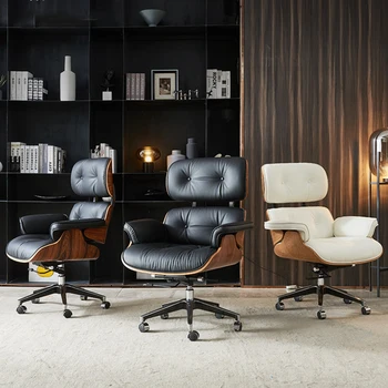 Iskandinav Ofis Kol Sandalye Salonu Kanepe Yatak Odası Deri tasarım sandalye Modern Recliner Bilgisayar Fauteuil Ev Mobilya GXR34XP